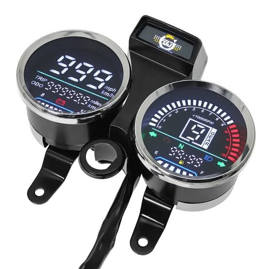 Analog Dual-Dial Speedometer & Odometer Gauge